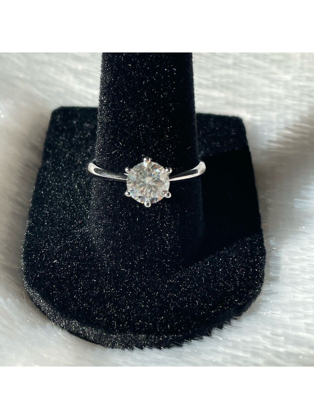 1 ct Moissanite solitaire women’s adjustable ring